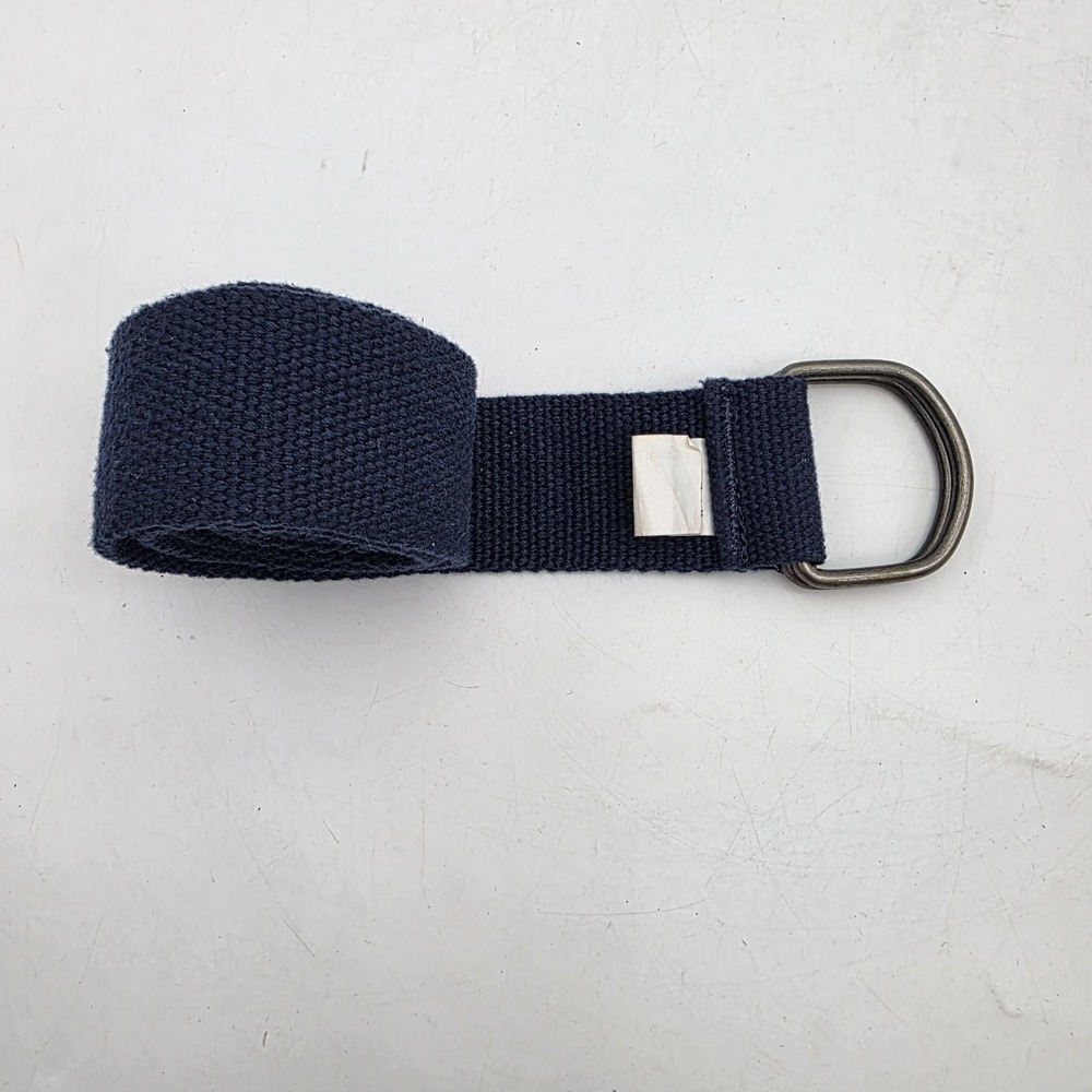 Mens Navy Blue Canvas Web D-Ring Belt Military Style Size 32 Adjustable